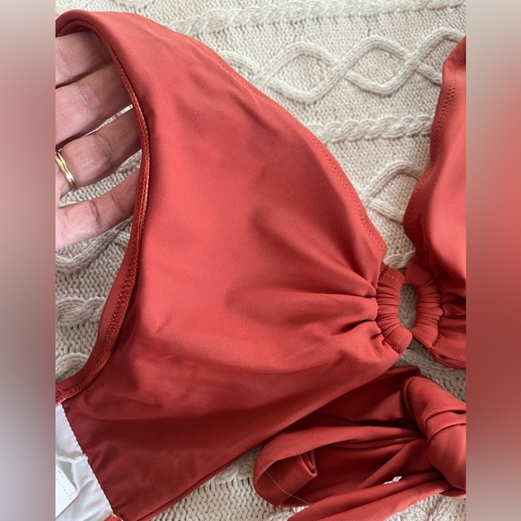 Cupshe Pumpkin Spice Bikini Top with Wrap Around Tie Women’s Large - Picture 2 of 8